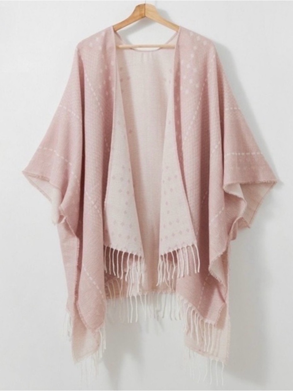 Gentle Fawn Blush Pink Fringed Throw Poncho NWTS Sz XS/S - Picture 2 of 6